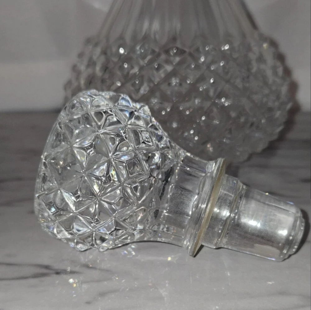 Vintage Crystal Diamond Cut Decanter